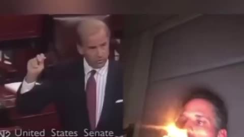 Video of Hunter Biden smoking crack next to video of Joe Biden lecturing about crack penalties.