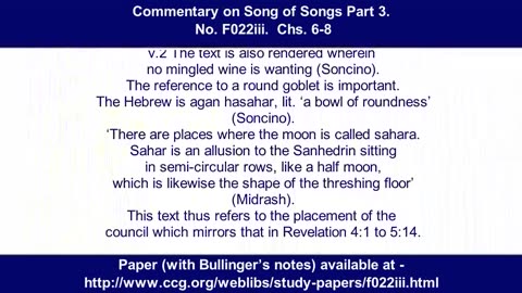 Commentary on Song of Songs Part 3. No. 022iii. Chapters. 6-8