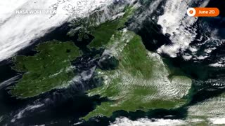 NASA satellite shows drought-hit UK turning brown