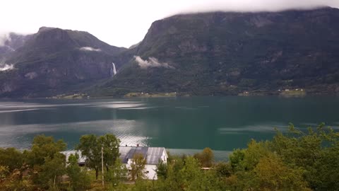 lake in morkidsdalen park skjolden norway