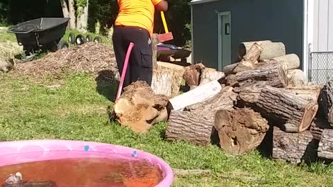 George Chopping Firewood Continued