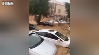 Heavy rain and flash flooding in Jeddah