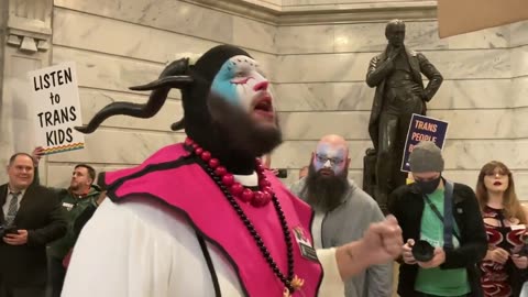 Transurrection: Satanic 'QAnon Shaman' Leads Cult Like Chant After Storming The Capitol In Kentucky