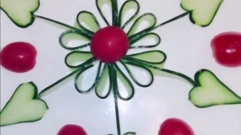 How to make flower from cucumber