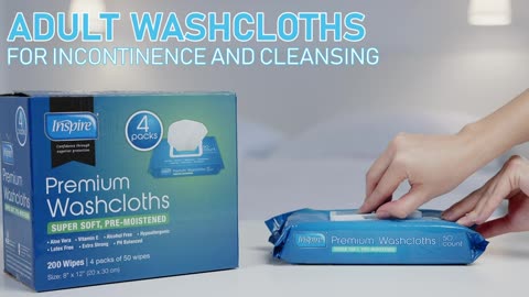Inspire Adult Wet Wipes Adult Wash Cloths, Adult Wipes for Incontinence & Cleansing