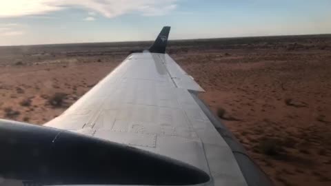 Moments before landing somewhere in the South Australian Outback