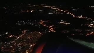 Night flight over Moscow