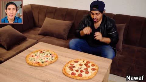 The picture of pizza becomes real, we see how to conjure it?