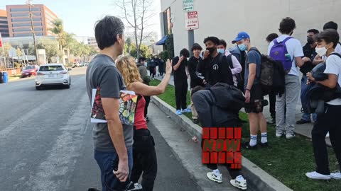 Protesters outside of New West Charter School Where they are segregating unvaccinated children