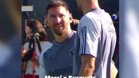 Moments of Messi and Busquets training in Intermiami