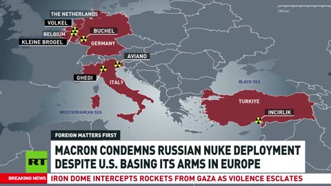 Macron scontento del dispiegamento nucleare della Russia in Bielorussia mentre gli USA hanno le loro armi nucleari in Europa,questo ovviamente contraddice la politica di alcuni membri europei della NATO,che da decenni ospitano le armi nucleari USA