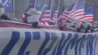 🚨 A group called the Patriot Front marching at the World Trade Center on Sat