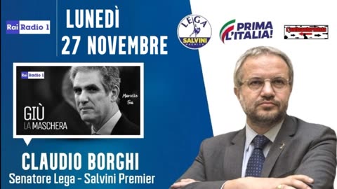 🔴 Sen. Claudio Borghi ospite nella trasmissione "Giù la Maschera" di Marcello Foa su Radio1: il MES.