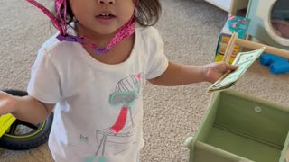 Little Girl Learns About Inflation During Playtime