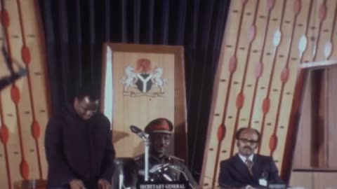 Nigeria Head Of State General Yakubu Gowon Giving A Speech At A 3 Day O.A.U. Meeting In Lagos