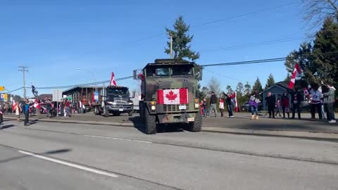 Protesters in BC used a tank transporter to break a police barricade