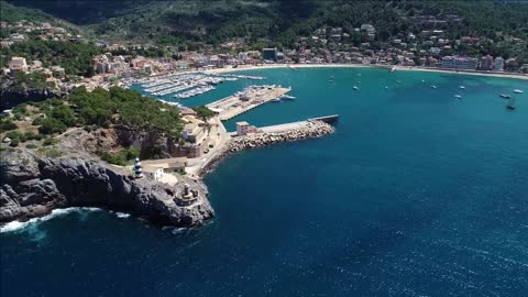 flight over porte de soller palma mallorca spain