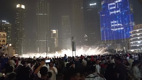 night view of burj khalifa | dubai | burj khalifa water dance