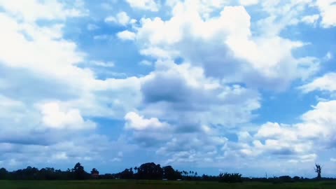 blue sky scenery moving cloud video background
