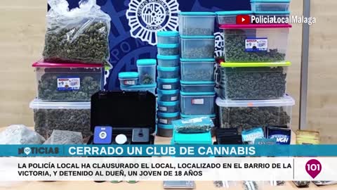 221013 #PolicíaLocalMálaga #PolicíaNacional #Club #Cannabis #Incautación - Noticias 101Tv