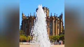 "Relaxing Water Sound: Fountain near the Temple"