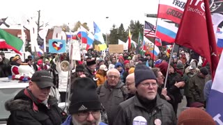 Ramstein Air Base / Germany - Rally against arms deliveries to Ukraine - 26.02.2023