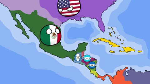 History of USA, Mexico, Panama, Honduras, Guatemala, and etc (Central America) - Countryballs