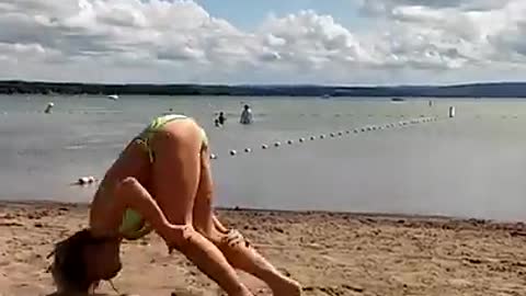 Girl attempts back flip, face plants hard