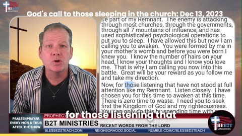 God's call to those sleeping in the church
