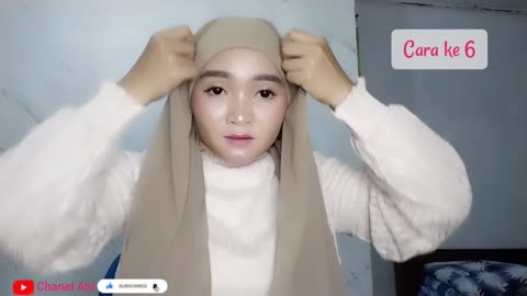 Cara pakai pashmina inner untuk wajah bulat