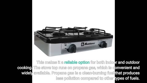 Koblenz PSK-400S 4 Portable Porcelain Cover and Four 16,000 BTU Burners, Stainless Steel Stove