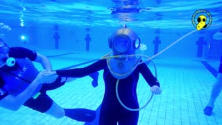 Dutch diving helmets, helmduiken bij duikteam De Mossel