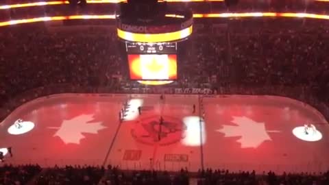Pittsburgh Penguins sing 'O Canada' following Ottawa tragedy