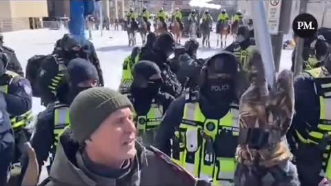 Officer in Ottawa beats protester with gun🇨🇦 #saveCanada