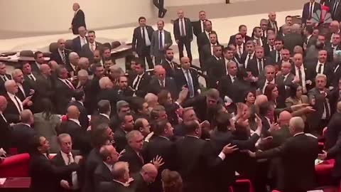 Fists Fly As Lawmakers Brawl In Turkish Parliament | NBC News