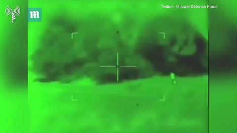 Israel Apache helicopters strike Hamas targets with chain gun and missiles