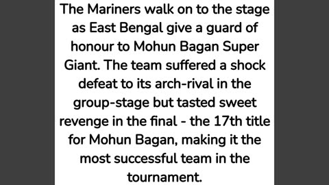 Mohun Bagan, the Durand Cup winner finally embrace the stage #shorts