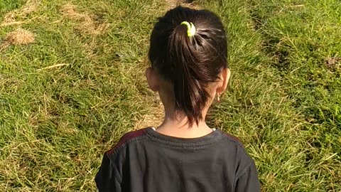 "Enjoying the beauty of rice fields with children"