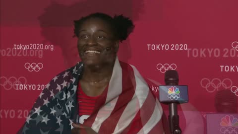 Tamyra Mensah-Stock Wins Wrestling Gold and Loves the USA!!!