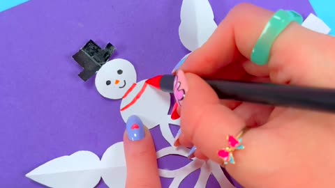 Snowman Paper Hack - Christmas Ideas #shorts #youtubeshorts #christmas
