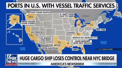 Huge cargo ship loses control near NYC bridge