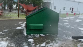 Epic hail storm in Florida makes the dumpster ride out