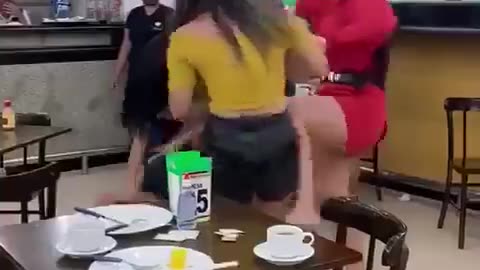 Girls fight- others watching around # funny