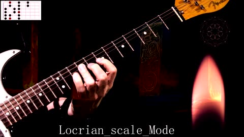 Locrian Scale Mode 3 notes per string