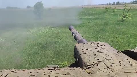 Swedish CV9040C fires its 40mm Bofors L70 cannon in Ukraine