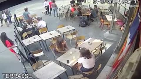 Shocking moment where woman is punched in the face