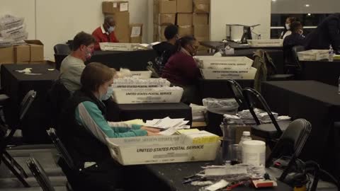 Atlanta Georgia State Farm Arena Election 2020 Ballot Counting.