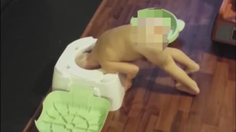 Baby's head Stuck in Toilet