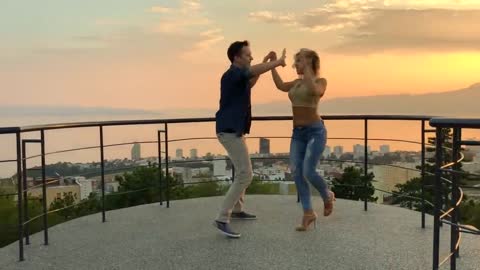 AMAZING SALSA Dance With Most Beautiful Sunset View!