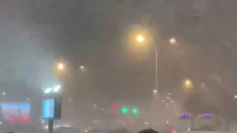 Snow storm in the Daqing of Heilongjiang province, China